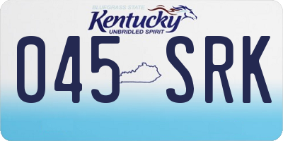KY license plate 045SRK