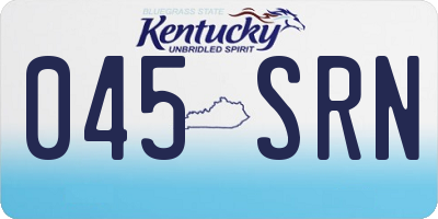 KY license plate 045SRN