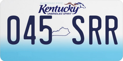 KY license plate 045SRR