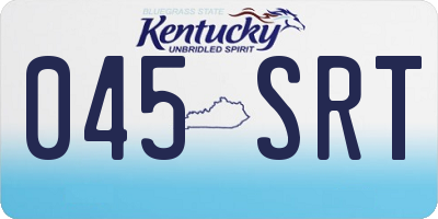 KY license plate 045SRT