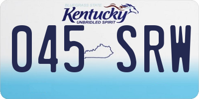 KY license plate 045SRW