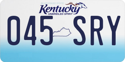 KY license plate 045SRY
