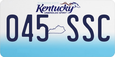 KY license plate 045SSC
