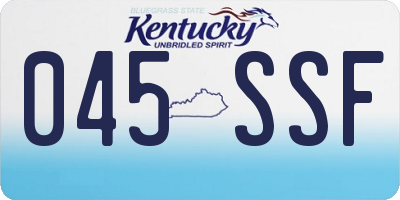 KY license plate 045SSF