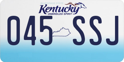 KY license plate 045SSJ