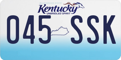 KY license plate 045SSK