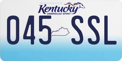 KY license plate 045SSL