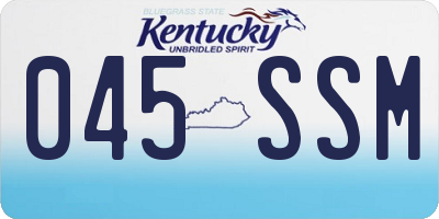 KY license plate 045SSM