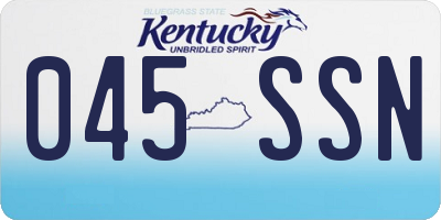 KY license plate 045SSN