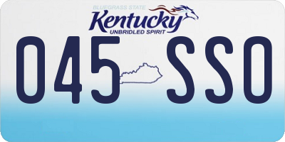 KY license plate 045SSO