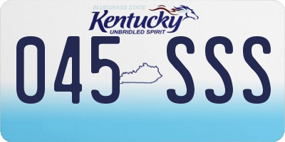 KY license plate 045SSS