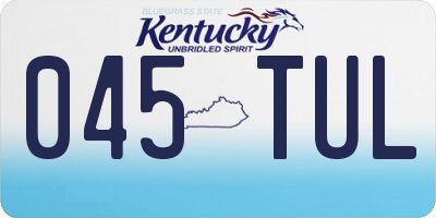 KY license plate 045TUL