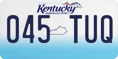 KY license plate 045TUQ