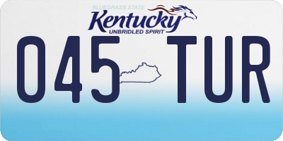 KY license plate 045TUR