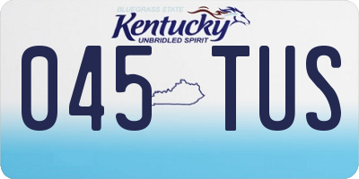 KY license plate 045TUS