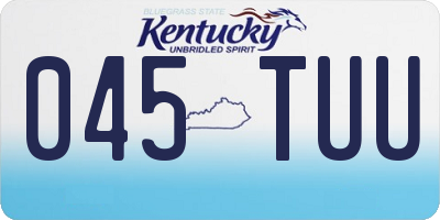 KY license plate 045TUU