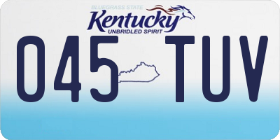 KY license plate 045TUV