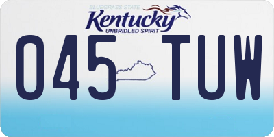 KY license plate 045TUW