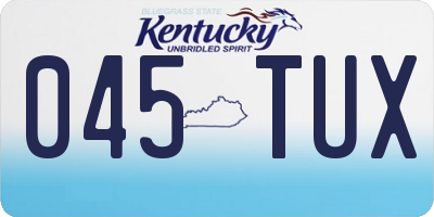 KY license plate 045TUX