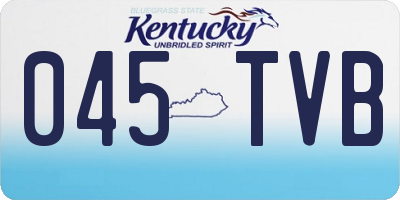 KY license plate 045TVB