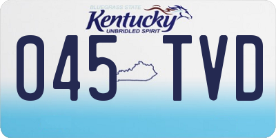 KY license plate 045TVD