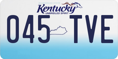 KY license plate 045TVE