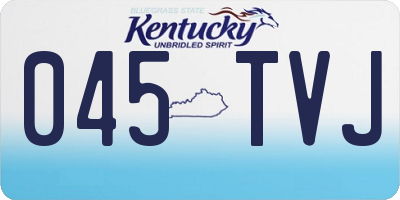 KY license plate 045TVJ