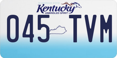 KY license plate 045TVM