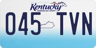 KY license plate 045TVN