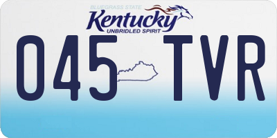 KY license plate 045TVR
