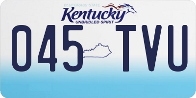 KY license plate 045TVU