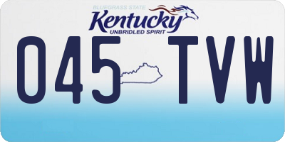KY license plate 045TVW