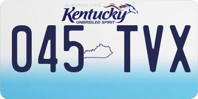 KY license plate 045TVX