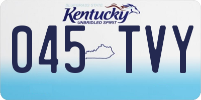 KY license plate 045TVY
