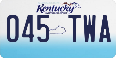 KY license plate 045TWA