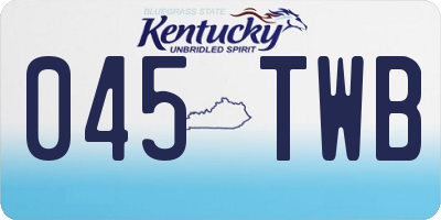 KY license plate 045TWB
