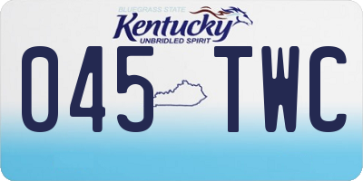 KY license plate 045TWC
