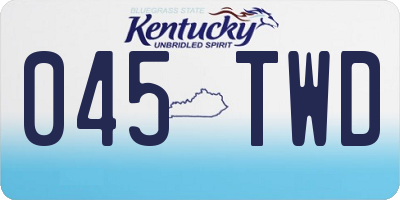 KY license plate 045TWD