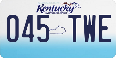 KY license plate 045TWE