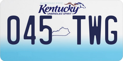 KY license plate 045TWG