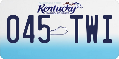 KY license plate 045TWI