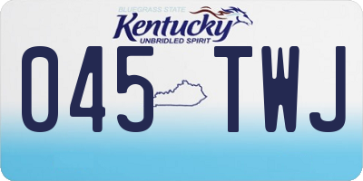 KY license plate 045TWJ