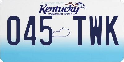KY license plate 045TWK