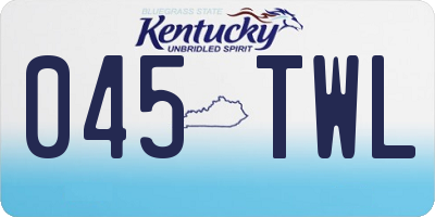 KY license plate 045TWL