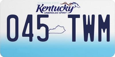 KY license plate 045TWM