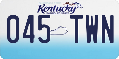 KY license plate 045TWN