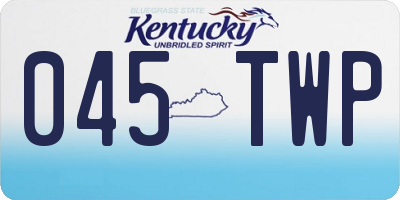 KY license plate 045TWP