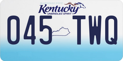 KY license plate 045TWQ