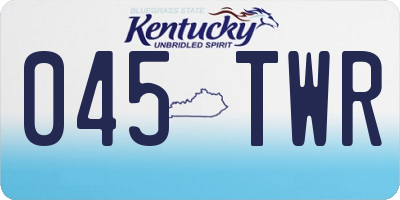 KY license plate 045TWR