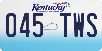 KY license plate 045TWS